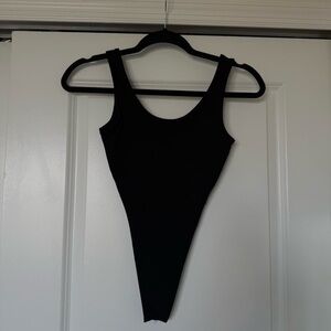 High Cut Black Bodysuit
